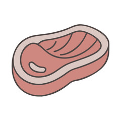 Cartoon style drawing of a single steak cut