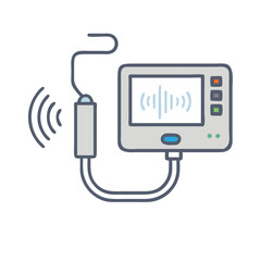 Stylized ultrasound diagnostic device for medical applications