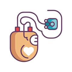 Stylized Icon of an Implantable Cardioverter Defibrillator (ICD) Device