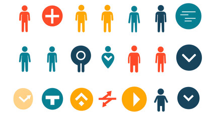 Simple Flat Business and User Interface Icons Set