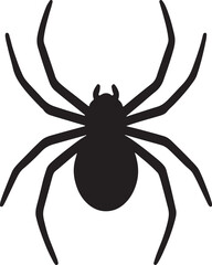 Spider silhouette vector, creepy arachnid icon, nature, Halloween, insect, wildlife design.