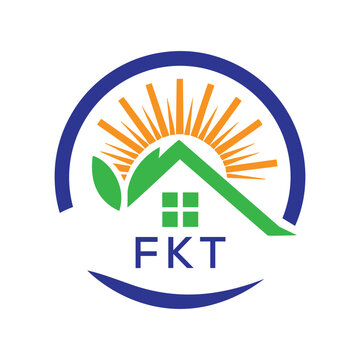 FKT Green Home Logo &ndash; Eco Friendly, Solar Energy, Real Estate and Sustainable Living Symbol. FKT Letter Logo.
