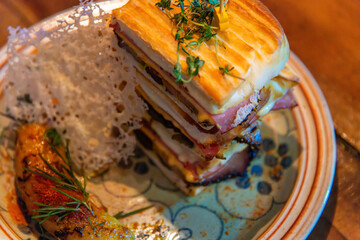 sandwich with various food materials