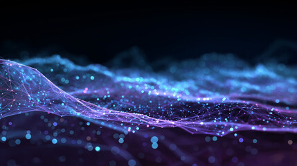 Abstract glow stream data flow dynamic curve of blue light.