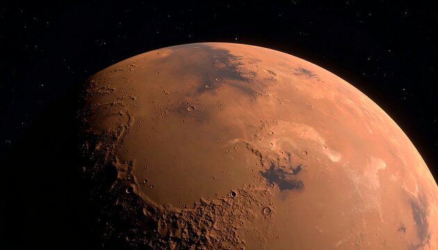 Close-up view of Mars