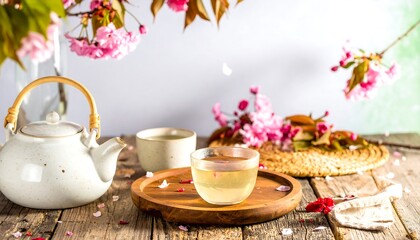 Fototapeta premium Spring tea time still life