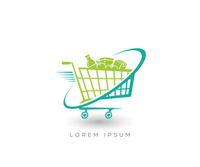 Shopping Cart trolley  Logo Design – Modern E-commerce and Online Store Symbol