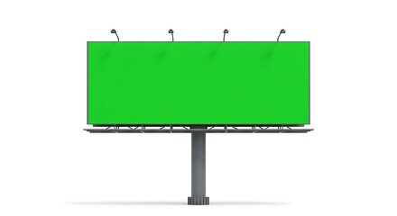 Fototapeta premium Billboard with Green Screen: Isolated Mockup for Advertising