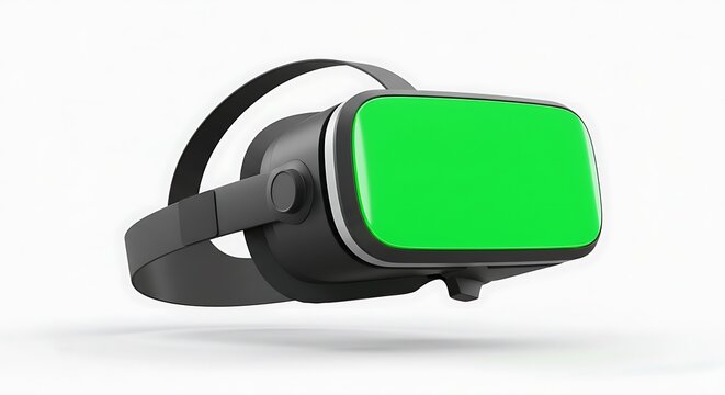 VR Headset with Green Screen Display - Technology and Virtual Reality