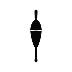 Obraz premium Black and White Graphic Silhouette of a Fishing Float with Detailed Segmentation