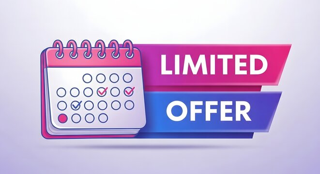 Calendar with limited offer text indicating a time sensitive promotion or sale event