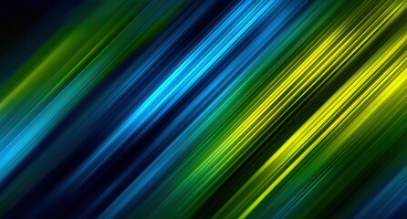 Dynamic Abstract Background with Flowing Blue, Green, and Yellow Light Streaks for Modern Design