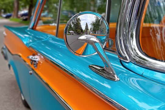 Classic Car Detail Bright Colors