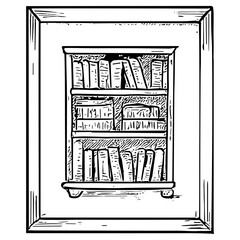 Bookshelf Illustration