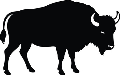  bison buffalo silhouette vector