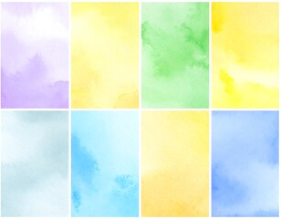 Naklejka premium Watercolor abstract backgrounds in pastel colors