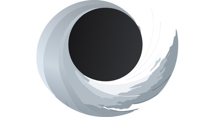 Abstract Black Circle with Smooth Gradient, Minimalist Shape Illustration