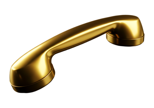 Vintage brass shower head isolated on transparent background