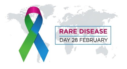 A colorful ribbon symbolizes rare disease day on february 28th, raising awareness worldwide