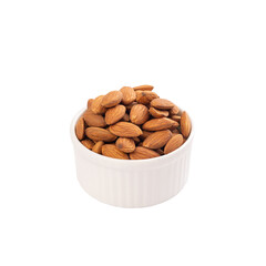 Almonds in a Bowl on a Transparent PNG Background