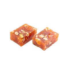 Two Pieces of Bombay halwa on a Transparent PNG Background