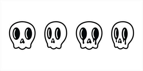 skull Halloween icon crying vector crossbones cartoon character doodle logo symbol illustration design clip art isolated