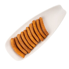 Churros in a Plate on a Transparent PNG Background