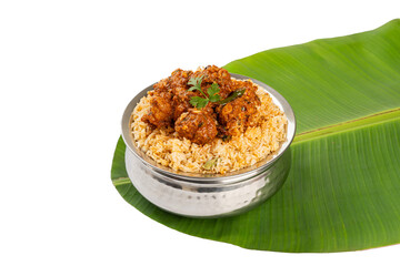 Boneless Chicken Pulao with Small Grain Rice on a Transparent PNG Background