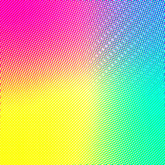 Abstract halftone gradient background with vivid magenta, yellow, green, and cyan dots. Modern retro pop art texture for print, design, and digital projects. Bright and seamless