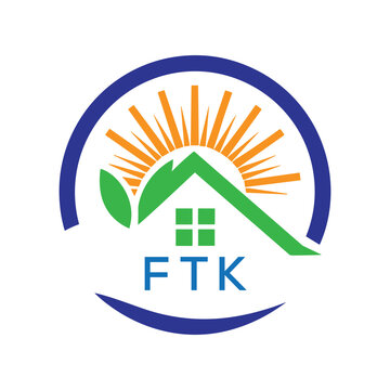 FTK Green Home Logo &ndash; Eco Friendly, Solar Energy, Real Estate and Sustainable Living Symbol. FTK Letter Logo.
