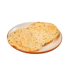 Roasted Papad in a Plate on a Transparent PNG Background