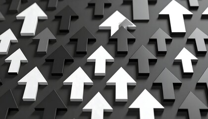 A field of upward-pointing arrows, mostly dark, with a few lighter ones standing out