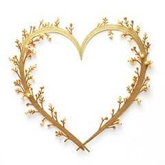 Creating Heart Shape with Golden Branches and Small Berries