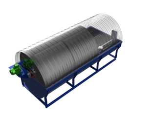 Professional Grade Magnetic Drum Filter Equipment for Mining and Recycling Industries. Large-scale slurry processing and metal separation heavy machinery rendering on transparent HD background.