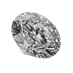 Sparkling oval cut diamond gemstone isolated on transparent background