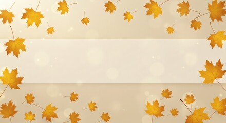 Elegant Thanksgiving Wallpaper for Copy Space with Golden Autumn Leaves