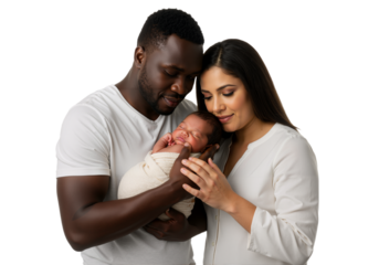 Loving Parents Embrace Newborn Baby A Portrait of Family and the Joy of Parenthood