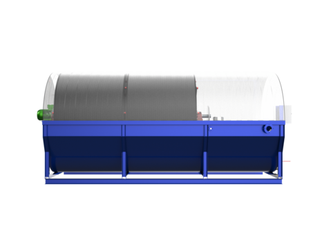3D Render of Advanced Rotating Biological Contactor (RBC) for Industrial Wastewater Treatment – Efficient Sewage Purification System with Transparent Background for Environmental Engineering Solutions