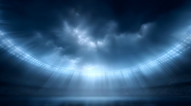stadium atmoshere with night, skittish, cloud