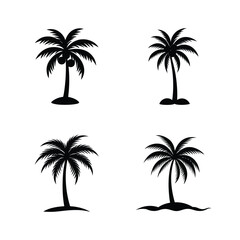 set of vector palms
