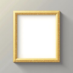 Displaying Blank Frame with Golden Glitter Texture on Wall