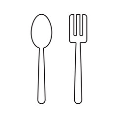 Cutlery icon Isolated flat vector in outline simple illustration for web and app..eps