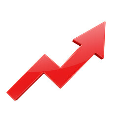 Red Arrow Pointing Upwards Graphic Illustration on transparent background