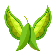 Vector illustration of winged beans with distinct edges, clean white background