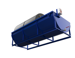 High-Efficiency Industrial Magnetic Drum Separator. Advanced 3D render of robust mineral processing equipment, vital for material handling, recycling, and waste management in industrial plants.
