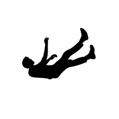 Man falling silhouette