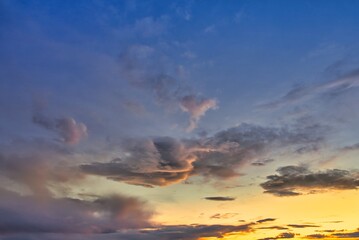 Sky Replacement Warm Sunrise Clouded Sky