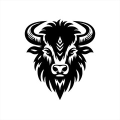 Stylized black and white bison head emblem