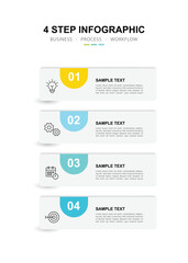 Vector Infographic label design template with icons and 4 options or steps.