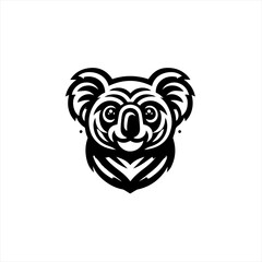 Obraz premium Stylized black and white koala face logo design